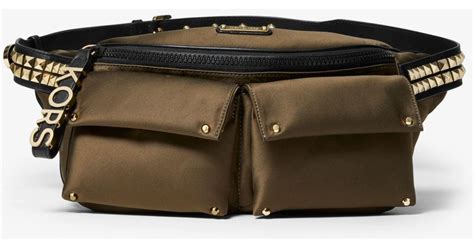 Olivia Large Studded Satin Belt Bag 